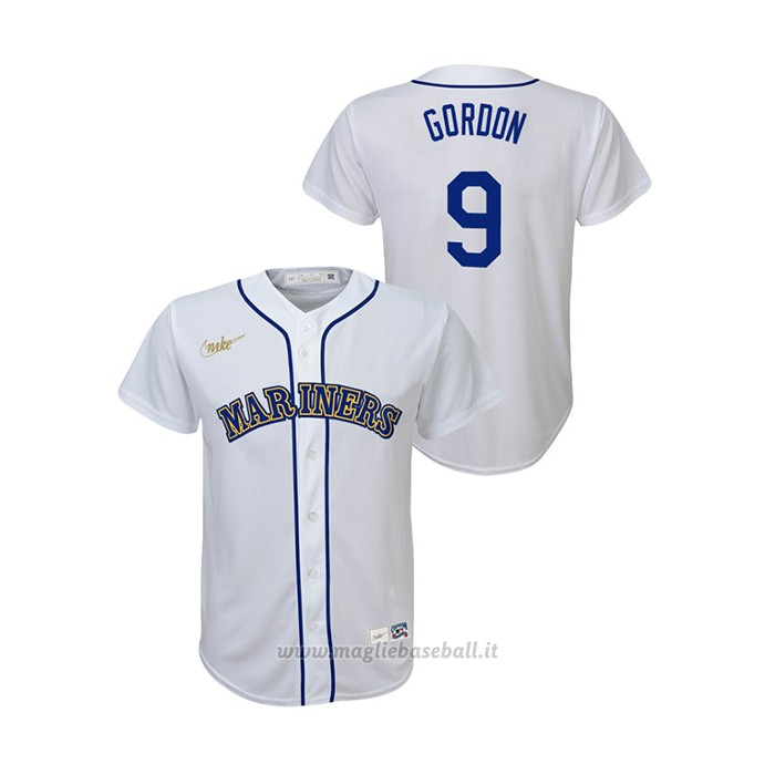 Maglia Baseball Bambino Seattle Mariners Dee Gordon Cooperstown Collection Primera Bianco